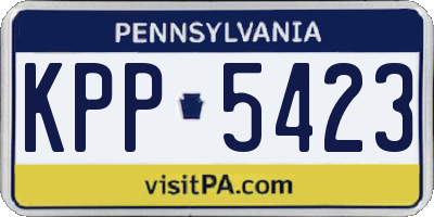 PA license plate KPP5423