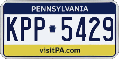 PA license plate KPP5429