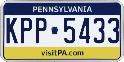 PA license plate KPP5433