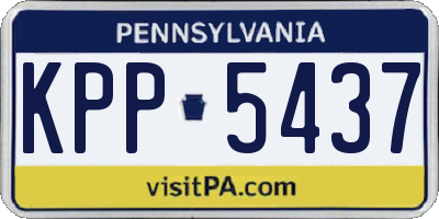 PA license plate KPP5437