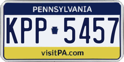 PA license plate KPP5457