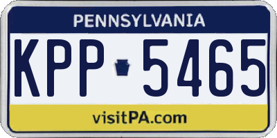 PA license plate KPP5465