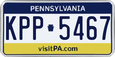 PA license plate KPP5467