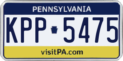 PA license plate KPP5475