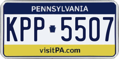 PA license plate KPP5507
