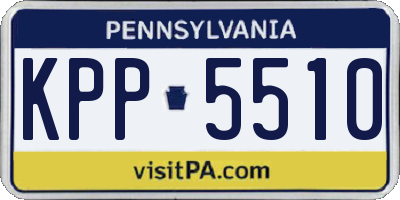 PA license plate KPP5510