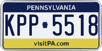 PA license plate KPP5518