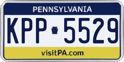 PA license plate KPP5529