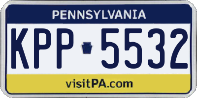 PA license plate KPP5532