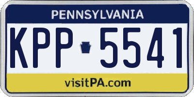 PA license plate KPP5541