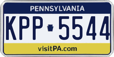 PA license plate KPP5544