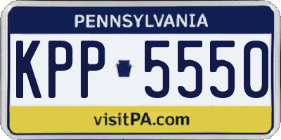 PA license plate KPP5550