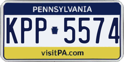 PA license plate KPP5574