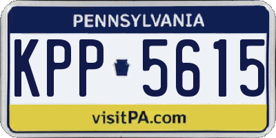 PA license plate KPP5615