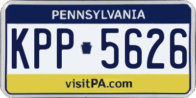 PA license plate KPP5626