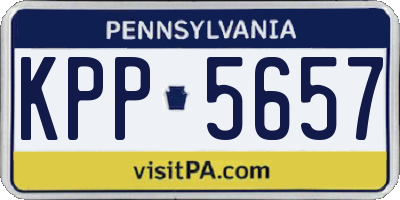 PA license plate KPP5657