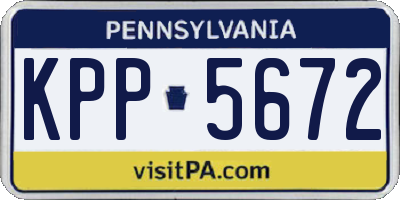 PA license plate KPP5672