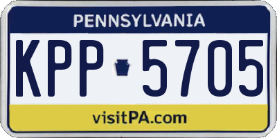 PA license plate KPP5705