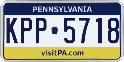 PA license plate KPP5718