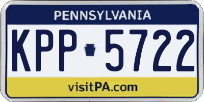 PA license plate KPP5722