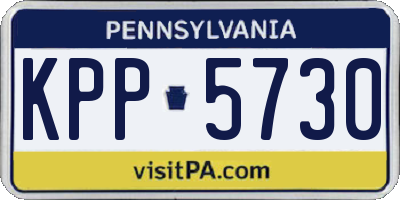 PA license plate KPP5730
