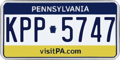 PA license plate KPP5747