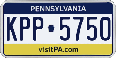 PA license plate KPP5750