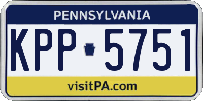PA license plate KPP5751