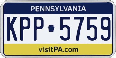 PA license plate KPP5759