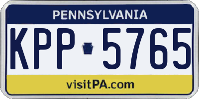 PA license plate KPP5765
