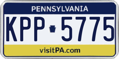 PA license plate KPP5775