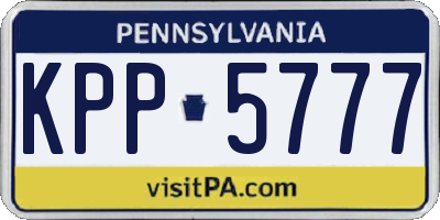 PA license plate KPP5777