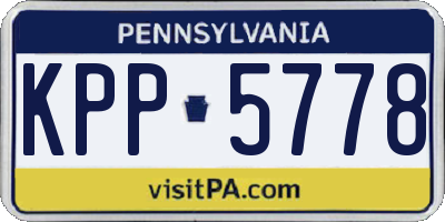 PA license plate KPP5778