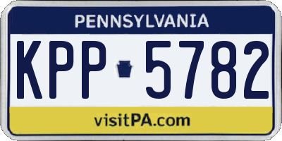 PA license plate KPP5782