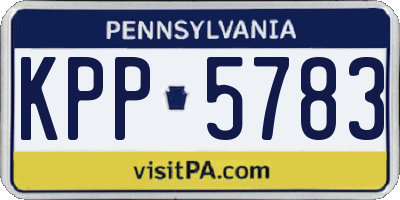 PA license plate KPP5783