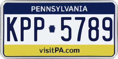 PA license plate KPP5789
