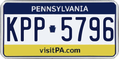 PA license plate KPP5796
