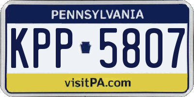 PA license plate KPP5807