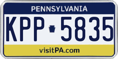 PA license plate KPP5835