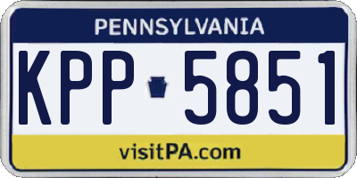 PA license plate KPP5851