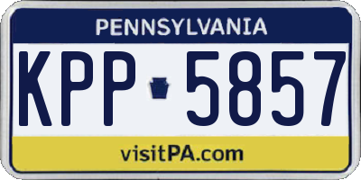 PA license plate KPP5857