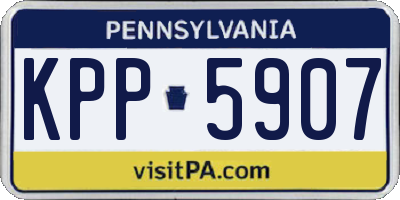 PA license plate KPP5907