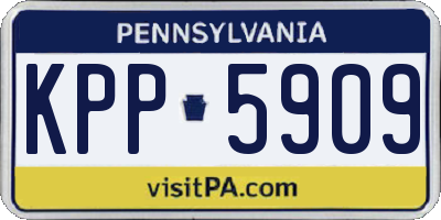 PA license plate KPP5909