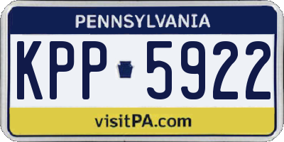 PA license plate KPP5922
