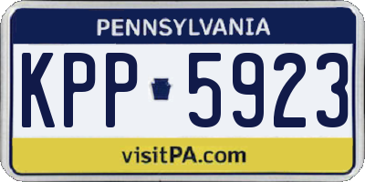 PA license plate KPP5923