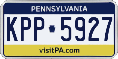 PA license plate KPP5927