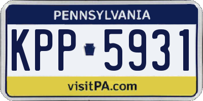PA license plate KPP5931