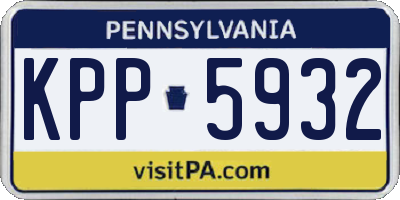 PA license plate KPP5932