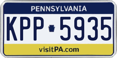 PA license plate KPP5935
