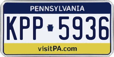 PA license plate KPP5936